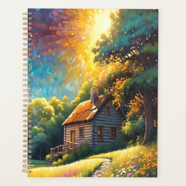 Cabin and Flowers in a colourful meadow Planner (Front)