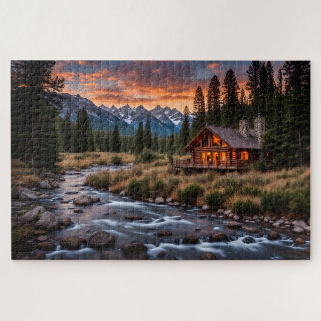 Cabin Beside a River Jigsaw Puzzle (Horizontal)