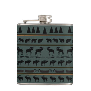 Cabin Blanket Design by Leslie Harlow Hip Flask
