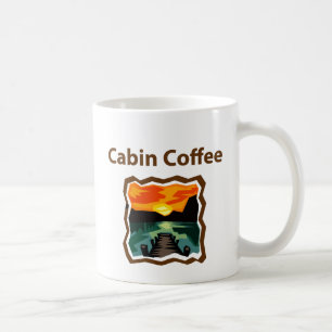 Cabin Coffee woodcut Mug
