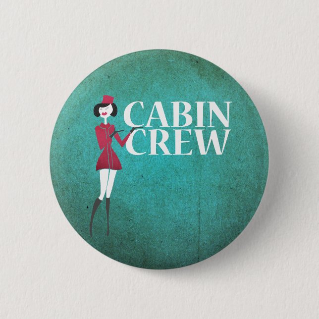 Cabin Crew 2 Inch Round Button (Front)