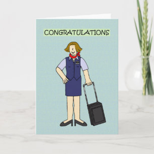 Cabin Crew Congratulations Female. Card