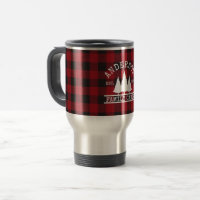 Cabin Family Name Red Buffalo Plaid
