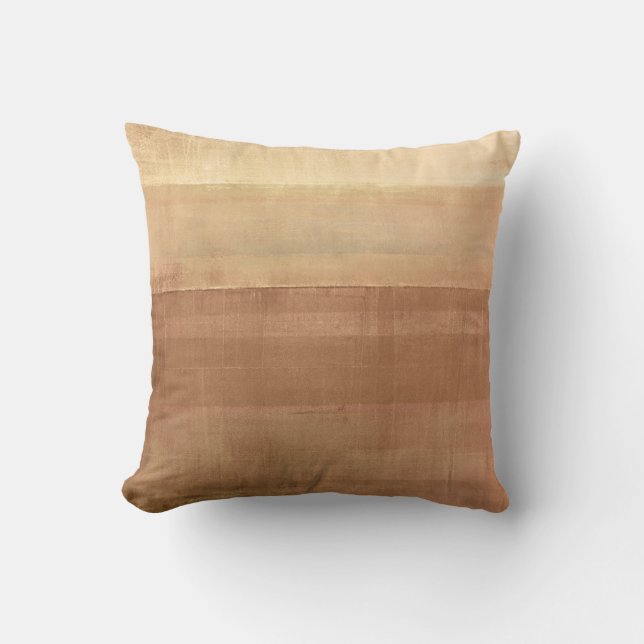 'Cabin Fever' Brown Abstract Art Throw Pillow (Front)