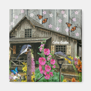 Cabin Flower Garden Magnet