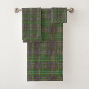 Cabin Forest Green Tartan Bath Towel Set