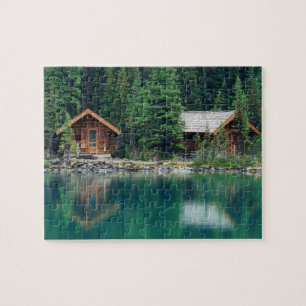 Cabin Forest Woods Vacation Holiday Lake  Jigsaw Puzzle