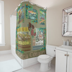 cabin-High Country shower curtain