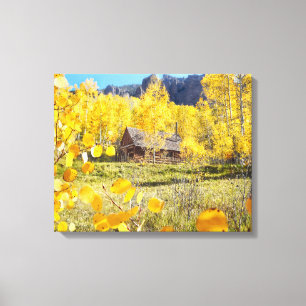 Cabin in Aspens Canvas Print