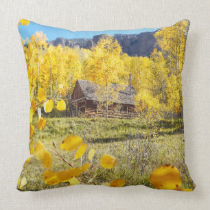 Cabin in Aspens Throw Pillow