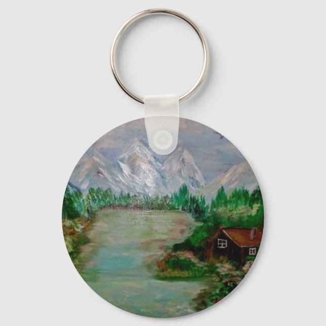 CABIN in the MOUNTAIN Keychain (Front)