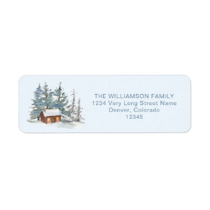 "Cabin in the Snow" Christmas Return Address