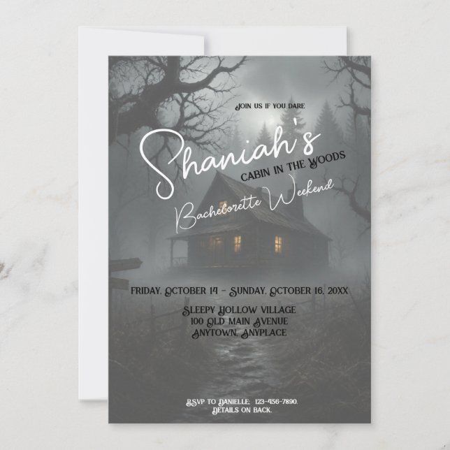 Cabin in the Woods Bachelorette Weekend Invitation (Front)