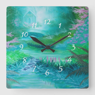 Cabin in the Woods Square Wall Clock