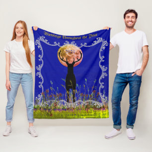 Cabin in Woods  Customizable Wild Deer 2022 Fleece Blanket