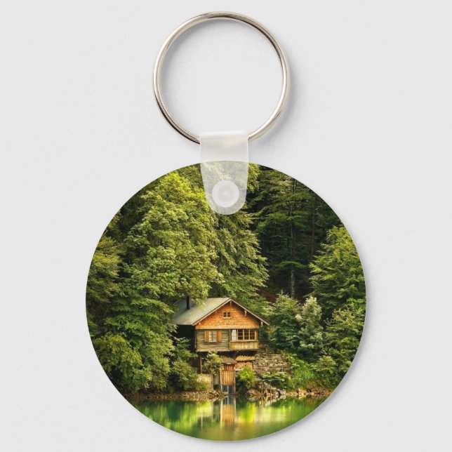 Cabin Lake House Keychain (Front)