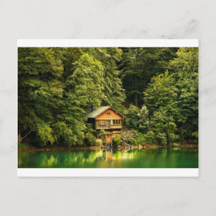Cabin Lake House Postcard