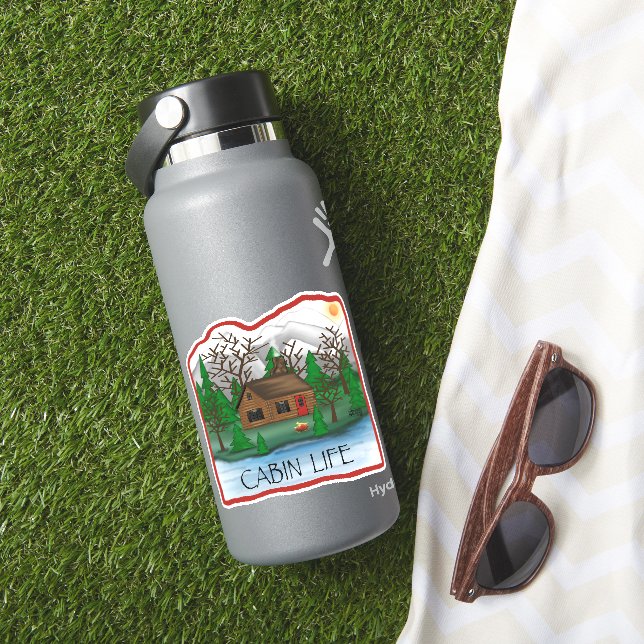 Cabin Life Cute Fun, Trendy, Inspirivity Sticker (HydroFlask Insitu)