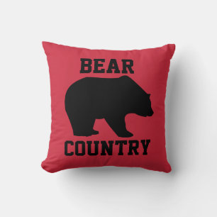 CABIN LODGE DECOR PILLOWS, GRIZZLY BEAR THROW PILLOW