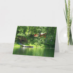Cabin on lake card