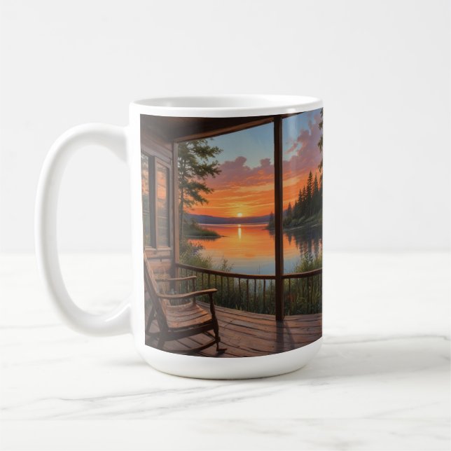Cabin On The Lake Coffee Mug (Left)