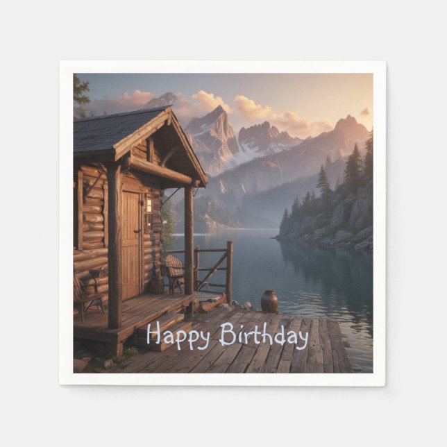 Cabin On The Lake Napkin (Front)