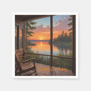 Cabin On The Lake Napkin
