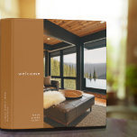 Cabin Rental Guest Information Photo Binder<br><div class="desc">Modern guest information binder features a minimalist photo-centric design. "Welcome" and custom rental name or custom text presented in simple font. Shown with a custom welcome message, rental name and photo on the front in modern typography, this personalized professional vacation rental binder is designed with custom text. You can customize...</div>