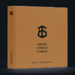 Cabin Rental Information Binder<br><div class="desc">Welcome your guests to your cozy cabin rental with this stylish and practical Cabin Rental Information Binder. The design showcases a sleek black logo that represents your brand, accompanied by the rental property name in black classic typography, exuding a sense of charm and authenticity. The lower thirds provide space for...</div>