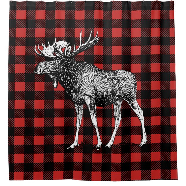 Cabin Rustic Moose & Buffalo Plaid (Front)