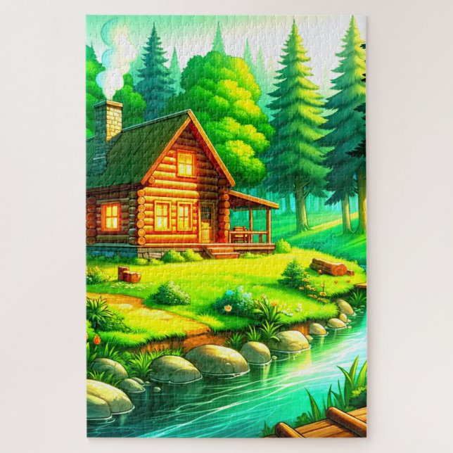 Cabin Scene Jigsaw Puzzle (Vertical)