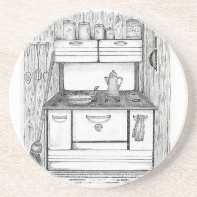 Cabin Stove Coaster (Front)