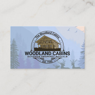 Cabin   Trees in the Forrest   Wild Life Business Card