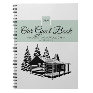 Cabin Welcome Guest Book Rustic Personalized