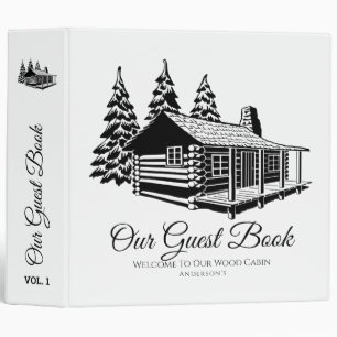 Cabin Welcome Guest Book Rustic Personalized Binder