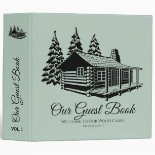 Cabin Welcome Guest Book Rustic Personalized Binder