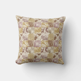 Cabincore Tree Ring Stamp Pattern Rustic Farmhouse Throw Pillow