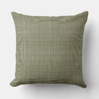 Cabincore Wobbly Gingham Christmas Green Throw Pillow