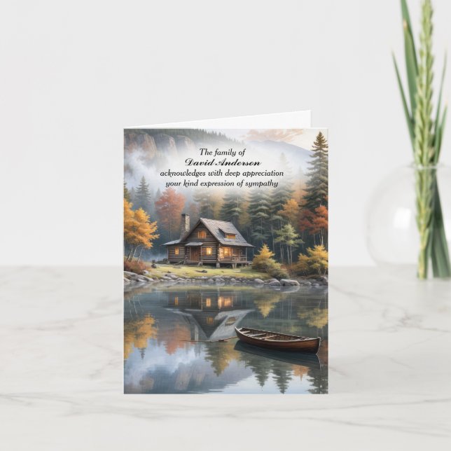 Cabine dans un Carte de remerciements de sympathie (Devant)