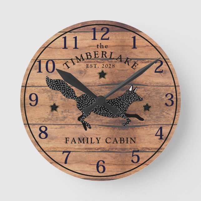 Cabine de famille Bois rustique Horloge murale per (Recto)