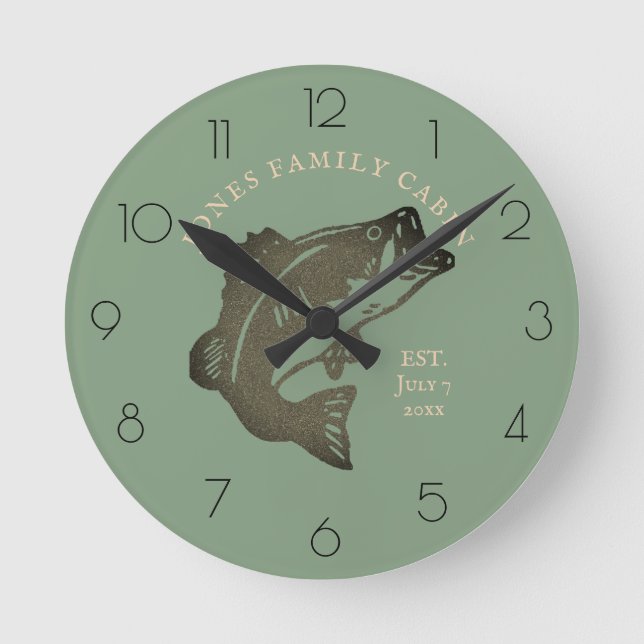 Cabine de famille de poissons Horloge ronde (Recto)