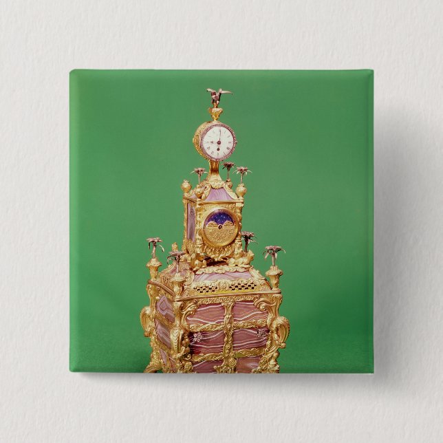 Cabinet clock, c.1766 2 inch square button (Front)