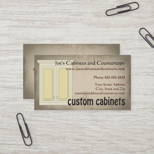 Cabinet Countertop Remodeling Business Card (Front/Back In Situ)