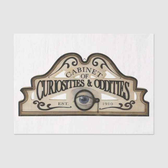 Cabinet of Curiosities & Oddities Sign Tissue Paper (Front)