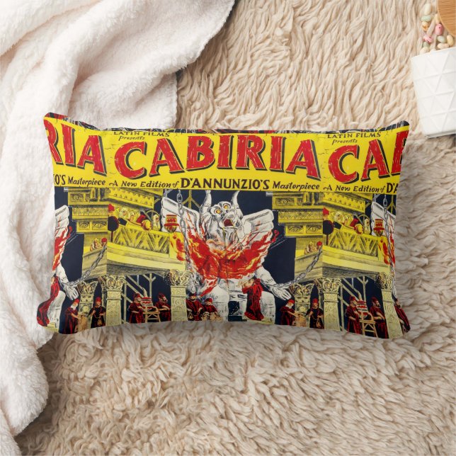 Cabiria Old Movie Poster Image Throw Pillow (Blanket)