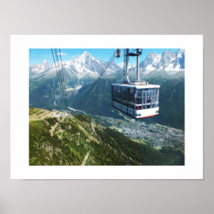 Cable car over Chamonix Poster