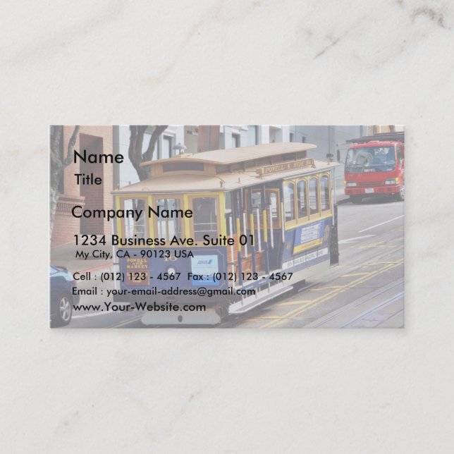 Cable Cars In San Francisco Business Card (Front)