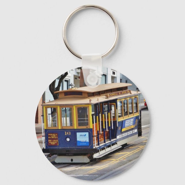 Cable Cars In San Francisco Keychain (Front)