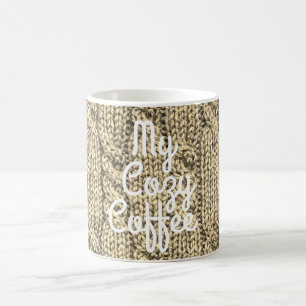 Cable knit sweater cute coffee mug