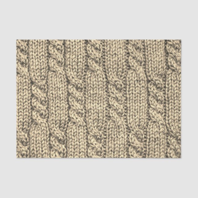 Cable knit sweater yarn gold tissue paper (Front)